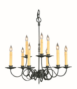 Framburg 9-light Handcrafted Charcoal Black Forest Dining Chandelier With Faux Beeswax Candles For Elegance Charcoal Metal 1319 Ch