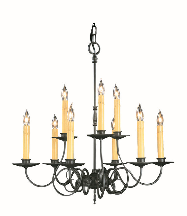 Framburg 9-light Handcrafted Charcoal Black Forest Dining Chandelier With Faux Beeswax Candles For Elegance Charcoal Metal 1319 Ch