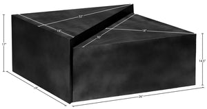 Meridian Furniture Zani Geometric Iron Coffee Table with Antique Sculptural Finish for Industrial Living Rooms Black 131Black-CT17