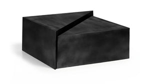 Meridian Furniture Zani Geometric Iron Coffee Table with Antique Sculptural Finish for Industrial Living Rooms Black 131Black-CT17