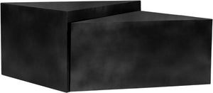 Meridian Furniture Zani Geometric Iron Coffee Table with Antique Sculptural Finish for Industrial Living Rooms Black 131Black-CT17