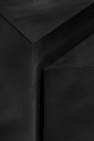 Meridian Furniture Zani Geometric Iron Coffee Table with Antique Sculptural Finish for Industrial Living Rooms Black 131Black-CT17