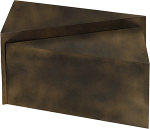 Meridian Furniture Zani Geometric Iron Coffee Table with Antique Sculptural Finish for Industrial Living Rooms Brown 131Brown-CT17