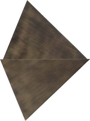 Meridian Furniture Zani Geometric Iron Coffee Table with Antique Sculptural Finish for Industrial Living Rooms Brown 131Brown-CT17