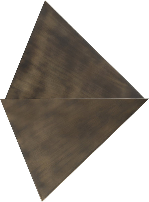 Meridian Furniture Zani Geometric Iron Coffee Table with Antique Sculptural Finish for Industrial Living Rooms Brown 131Brown-CT17