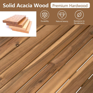 English Elm Outdoor Solid Acacia Wood 4 Piece Modular Sectional Set with Cushions Patio N757S454841B