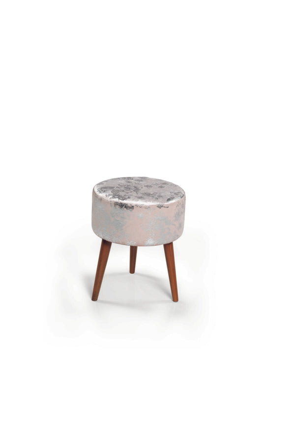 English Elm Flora Ottoman 106 - Elegant Ivory Silver Pattern, Compact Footrest & Extra Seating For Any Space B029P210380