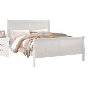 English Elm Louis Philippe Elegant White Queen Sleigh Bed - Timeless Design, Durable Construction & Comfort B2726S00145