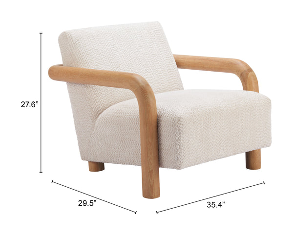 Zuo Modern Subliem Accent Chair In Cotton White – Stylish Modern Design With Solid Ash Wood Frame For Any Space White 100% Polyester,Plywood,Solid Ash Wood 110650-zuo-modern