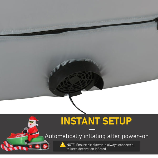 English Elm Inflatable Santa Snowmobile Yard Decoration with Led Lights for Holiday Outdoor Display T3971P414188