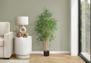 English Elm Artificial Eucalyptus Floor Plant 44" Tall in Sleek Black Pot with 1440 Lifelike Leaves, No Care Needed Green 50 L x 8 W x 9 H B2710P220049