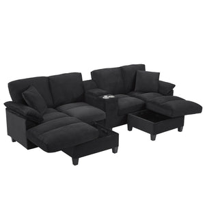 English Elm Swivel Barrel Accent Chair Chenille Tufted Round Club Seat for Living Room Lounge Black N719S002180B