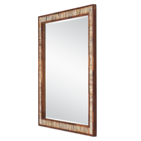 Hyson Medium Square Mirror - Handcrafted Natural Horn Design with Contemporary Style and Unique Details