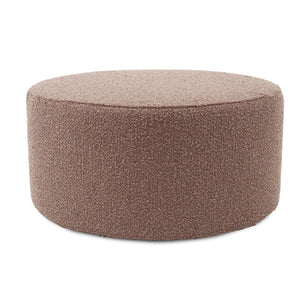 Howard Elliott Universal 36-inch Round Ottoman With Luxurious Faux Leather Cover For Stylish Home Décor And Comfort Brown 100% Polyester 132-1262-howard-elliott