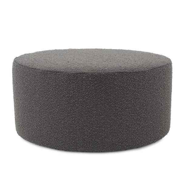 Howard Elliott Universal 36-inch Round Ottoman With Luxurious Faux Leather Cover For Stylish Home Décor And Comfort Gray 100% Polyester 132-1264-howard-elliott