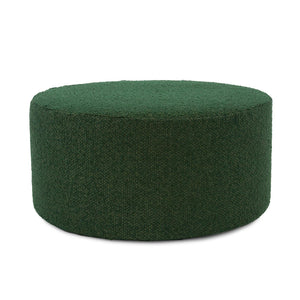 Howard Elliott Universal 36-inch Round Ottoman With Luxurious Faux Leather Cover For Stylish Home Décor And Comfort Green 100% Polyester 132-1265-howard-elliott