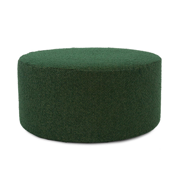 Howard Elliott Universal 36-inch Round Ottoman With Luxurious Faux Leather Cover For Stylish Home Décor And Comfort Green 100% Polyester 132-1265-howard-elliott