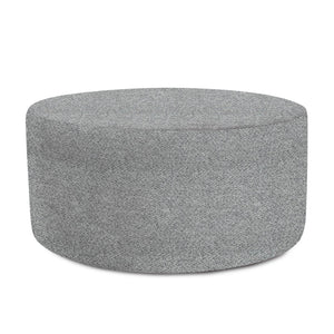 Howard Elliott Universal 36-inch Round Ottoman With Luxurious Faux Leather Cover For Stylish Home Décor And Comfort Gray 100% Polyester 132-1285-howard-elliott