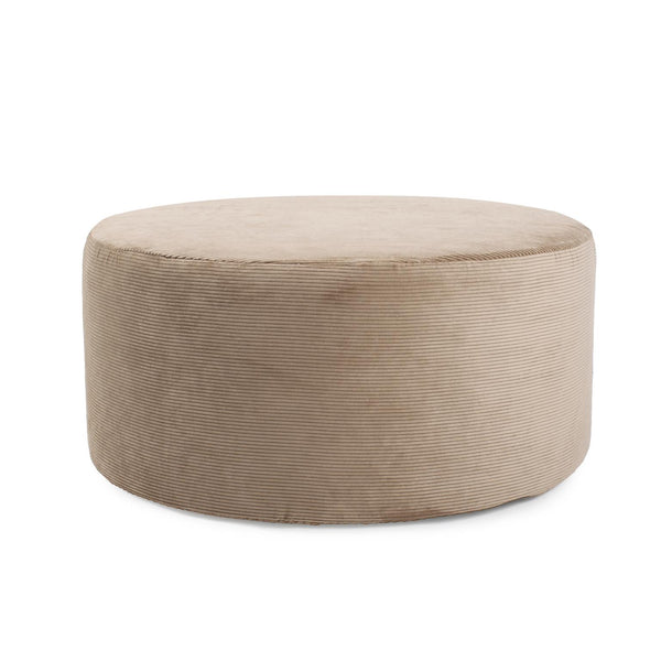 Howard Elliott Universal Round Ottoman - Luxuriously Soft Faux Fur With Unique Ribbed Design For Ultimate Comfort Brown 88% Poly,12% Nylon 132-1347-howard-elliott