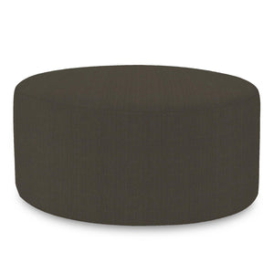 Howard Elliott Universal 36-inch Round Ottoman With Luxurious Faux Leather Cover For Stylish Home Décor And Comfort Gray 100% Polyester 132-201-howard-elliott
