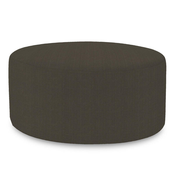Howard Elliott Universal 36-inch Round Ottoman With Luxurious Faux Leather Cover For Stylish Home Décor And Comfort Gray 100% Polyester 132-201-howard-elliott