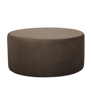 Howard Elliott Universal 36-inch Round Ottoman With Luxurious Faux Leather Cover For Stylish Home Décor And Comfort Brown 100% Polyester 132-220-howard-elliott