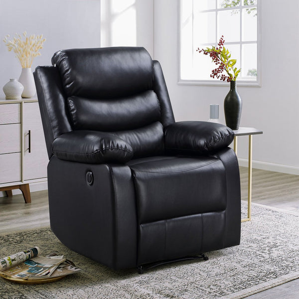 English Elm Black Power Recliner Plush Pillow-Top Arms, Independent Coil Support, Tight Cushions for Sleek Comfort and Durability B062P184508