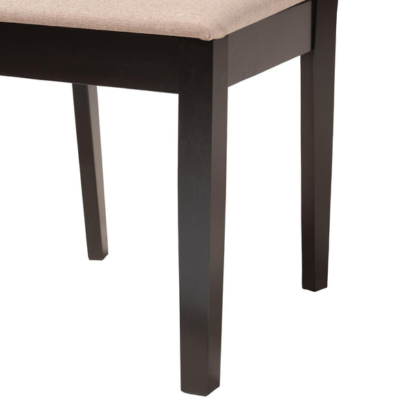 Baxton Studio Baxton Studio Florencia 7-Piece Modern Dining Set with Beige Fabric Chairs & Espresso Finish Elegance RH388C-Sand/Dark Brown-7PC Dining Set