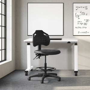 OSP Home Furnishings Vocation Ergonomic Drafting Chair with Lumbar Support and Adjustable Footrest for Lab Use KH81303MX