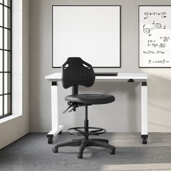 OSP Home Furnishings Vocation Ergonomic Drafting Chair with Lumbar Support and Adjustable Footrest for Lab Use KH81303MX