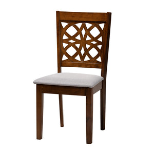 Baxton Studio Baxton Studio 5-Piece Modern Dining Set with Grey Upholstered Chairs and Walnut Wood Table Design RH391C-Grey/Walnut-5PC Dining Set