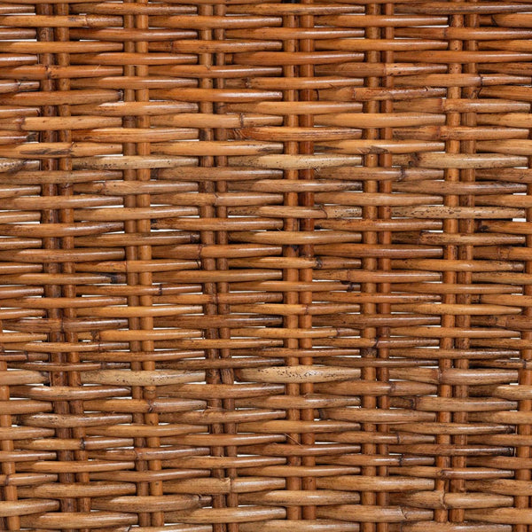 Baxton Studio bali Manrico Modern Bohemian Dining Chair Set - 2-Piece Dark Brown Wood & Natural Rattan Design MD39533-Mango Wood-DC