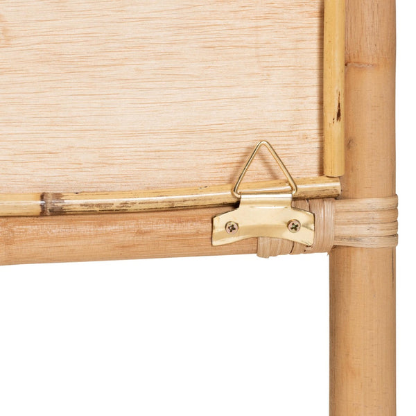 Baxton Studio bali Bali Delphi Bohemian Rattan Queen Headboard - Handcrafted Natural Curved Design for Cozy Bedrooms HB025-Rattan-HB-Queen