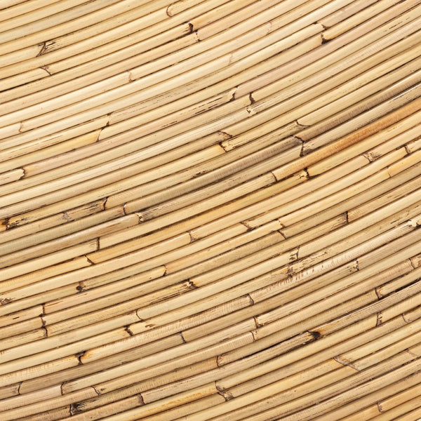 Baxton Studio bali Bali Delphi Bohemian Rattan Queen Headboard - Handcrafted Natural Curved Design for Cozy Bedrooms HB025-Rattan-HB-Queen