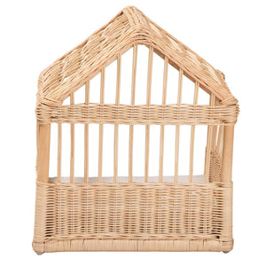 Baxton Studio bali Bali Pieta Modern Bohemian Rattan Pet Bed - Handcrafted Canopy Design with Plush Cushion Comfort PB001-Rattan-Pet Bed