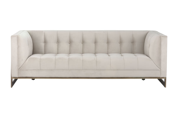 Sunpan Ekon Sofa - Boldly Refined Design with Deep Button Tufting and Rustic Bronze Steel Frame for Any Space Piccolo Prosecco