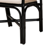 Baxton Studio Miranda Modern Bohemian Two-Tone Black and Natural Brown Rattan 2-Piece Dining Chair Set