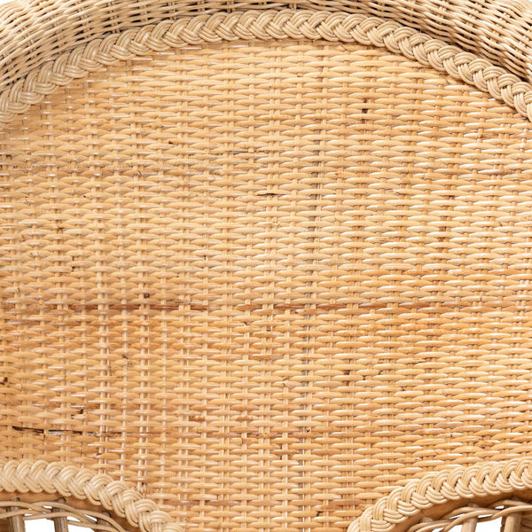 Baxton Studio bali Handcrafted Natural Rattan Accent Chair - Modern Bohemian Comfort with Sculptural Design Ratu-Rattan-AC