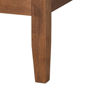 Baxton Studio Baxton Salvatore Mid-Century King Size Platform Bed in Walnut Brown with Wingback Headboard Design SW8521-Walnut-King