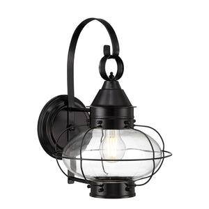 Cottage Onion 15.75'' High 1-Light Outdoor Sconce - Black 1324-BL-CL Norwell