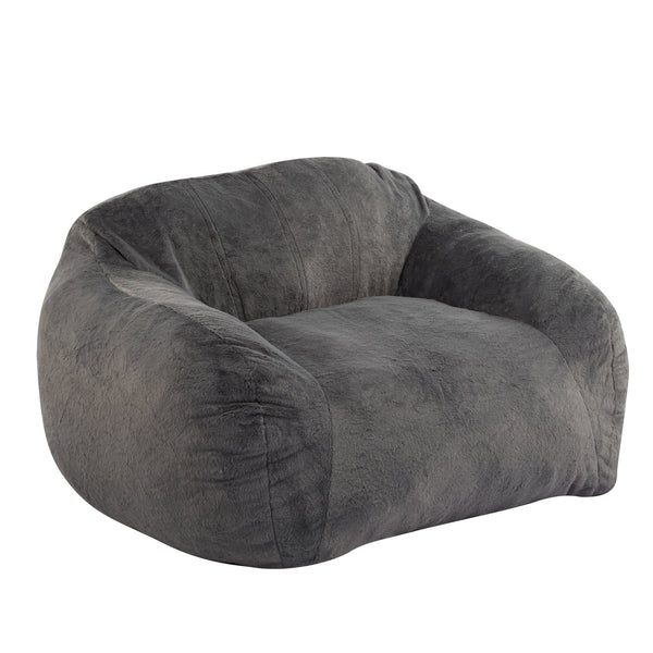 English Elm Christopher Knight Home® - Sezze Gray Faux Fur Bean Bag Chair - Shredded Memory Foam, Hypoallergenic, Space-Saving Comfort N775P265552G