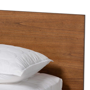 Baxton Studio Baxton Studio Wheatley Queen Size Platform Bed - Mid-Century Modern Walnut Finish with Comfort Design SW8519-Walnut-M17-Queen