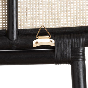 Baxton Studio bali Reegan Modern Bohemian Rattan Queen Headboard - Unique Two-Tone Design for Serene Bedrooms WS030-Rattan-Black/Natural-HB-Queen