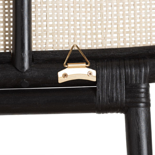 Baxton Studio bali Reegan Modern Bohemian Rattan Queen Headboard - Unique Two-Tone Design for Serene Bedrooms WS030-Rattan-Black/Natural-HB-Queen