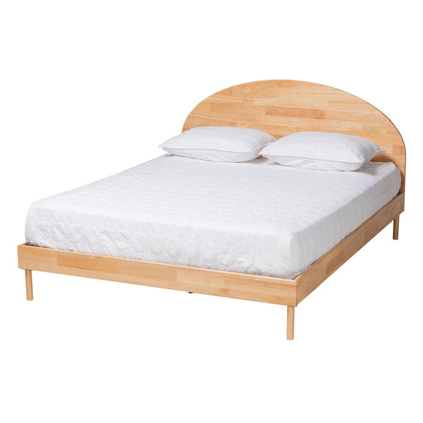 Baxton Studio Baxton Studio Denton Queen Size Platform Bed - Japandi Style with Natural Brown Wood Finish & Comfort BBT61137-A2 Natural Wood-Queen Bed
