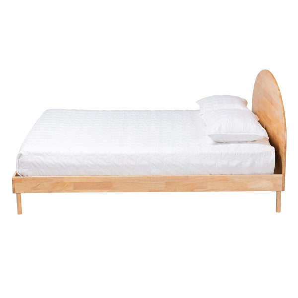Baxton Studio Baxton Studio Denton Queen Size Platform Bed - Japandi Style with Natural Brown Wood Finish & Comfort BBT61137-A2 Natural Wood-Queen Bed
