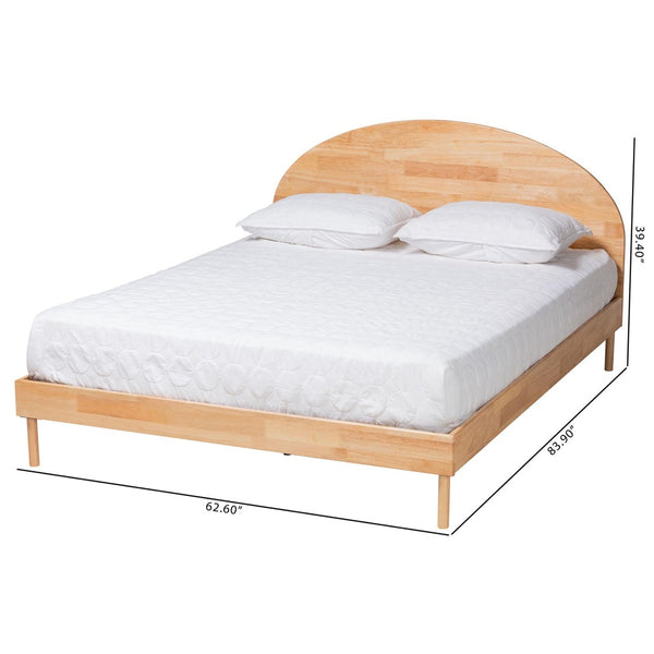 Baxton Studio Baxton Studio Denton Queen Size Platform Bed - Japandi Style with Natural Brown Wood Finish & Comfort BBT61137-A2 Natural Wood-Queen Bed