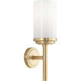 Robert Abbey Halo Wall Sconce Brushed Brass and Natural Brass Cased White Glass Shade