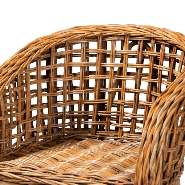 Baxton Studio bali Mario 2-Piece Modern Bohemian Counter Stool Set in Natural Teak & Rattan – Fully Assembled Comfort Mario-Rattan-BS