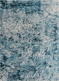 Unique Loom Oasis Wave Machine Made Abstract Rug Blue, Gray/Navy Blue/Ivory 9' 0" x 12' 0"